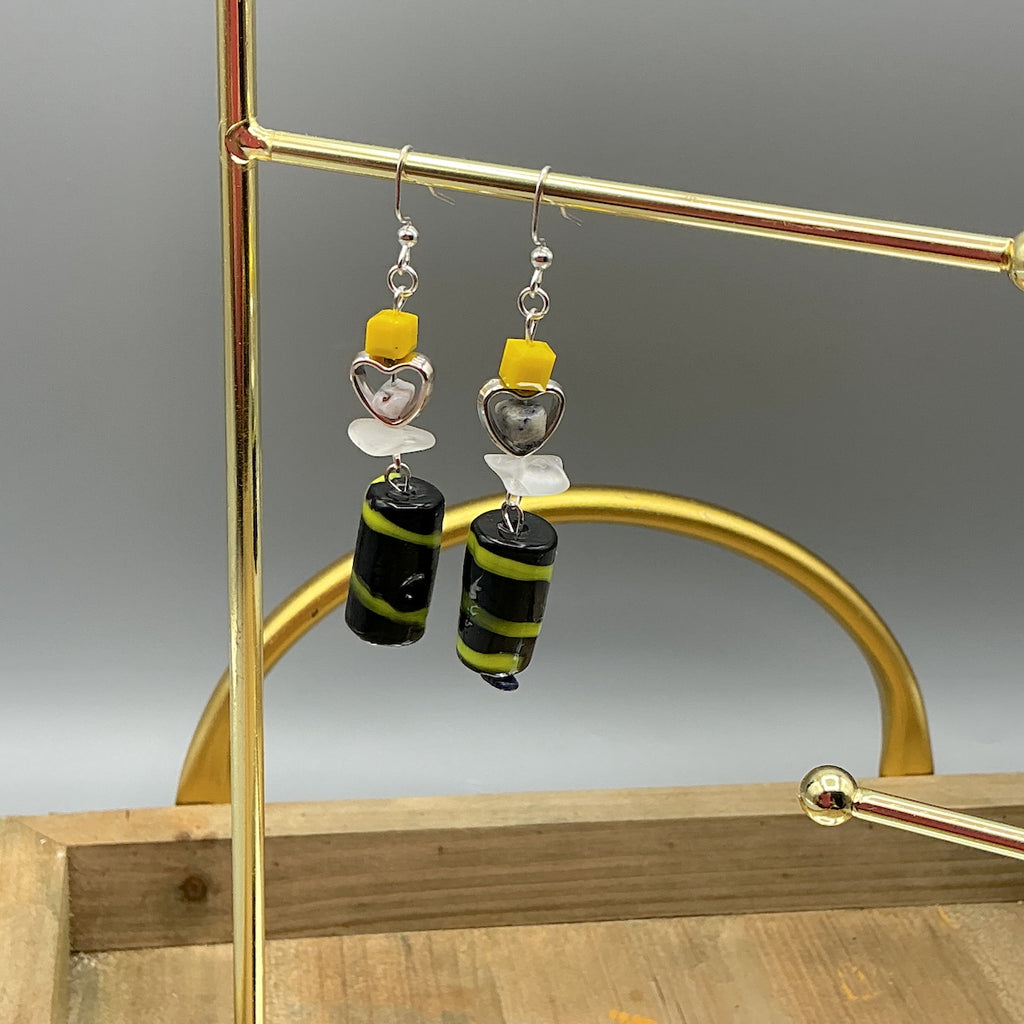 Sodalite and Quartz Earrings