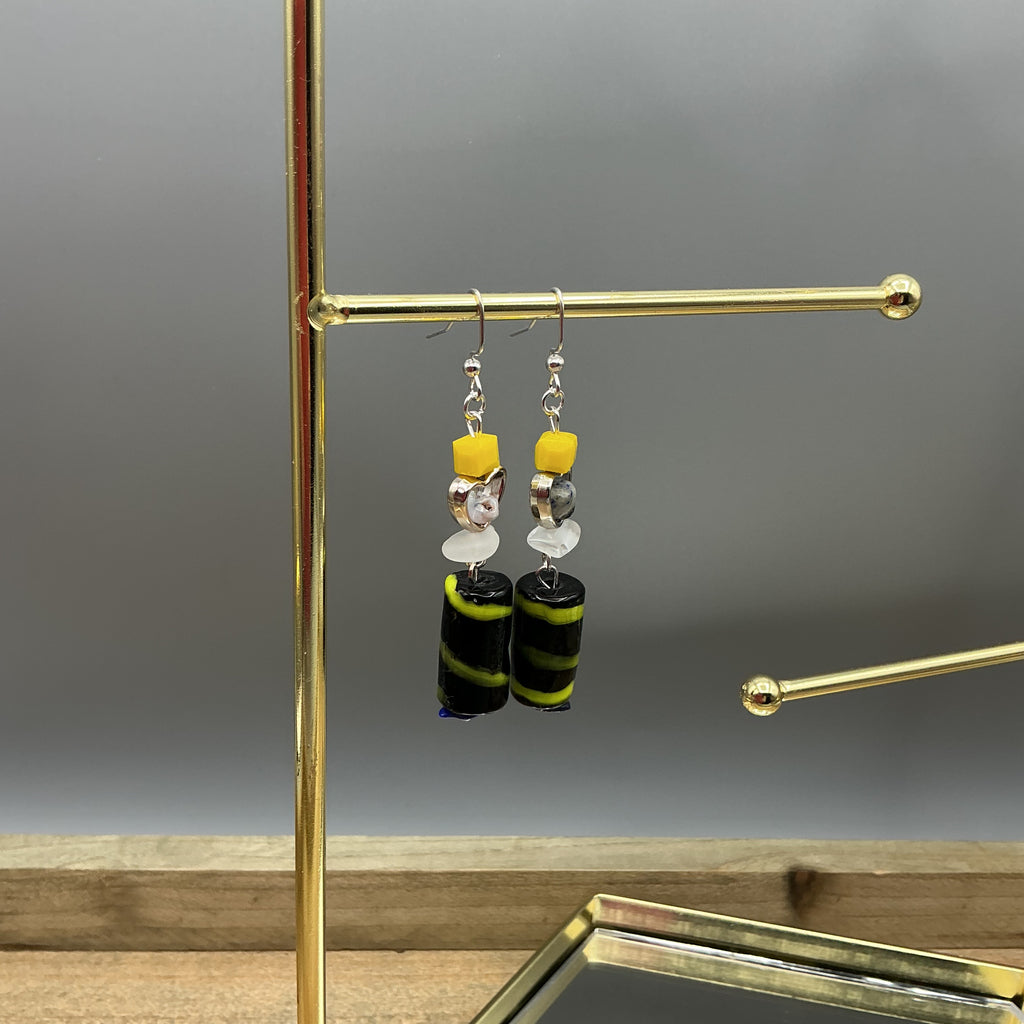 Sodalite and Quartz Earrings