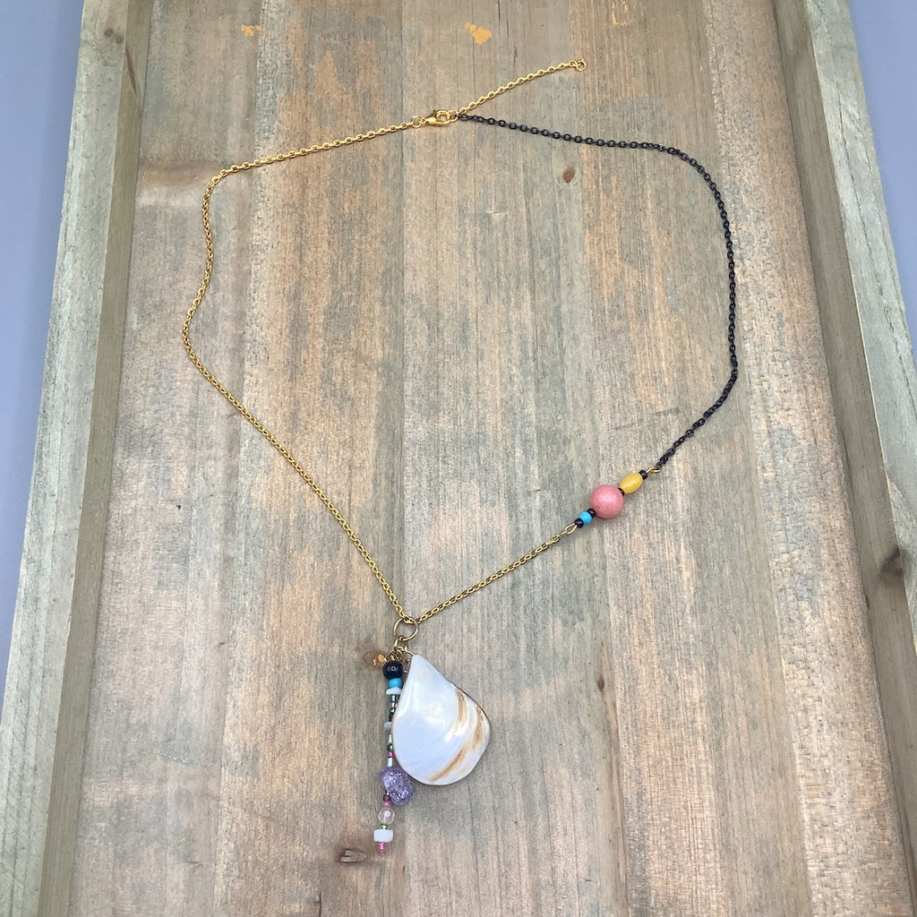 Shell and Quartz Gemstone Necklace