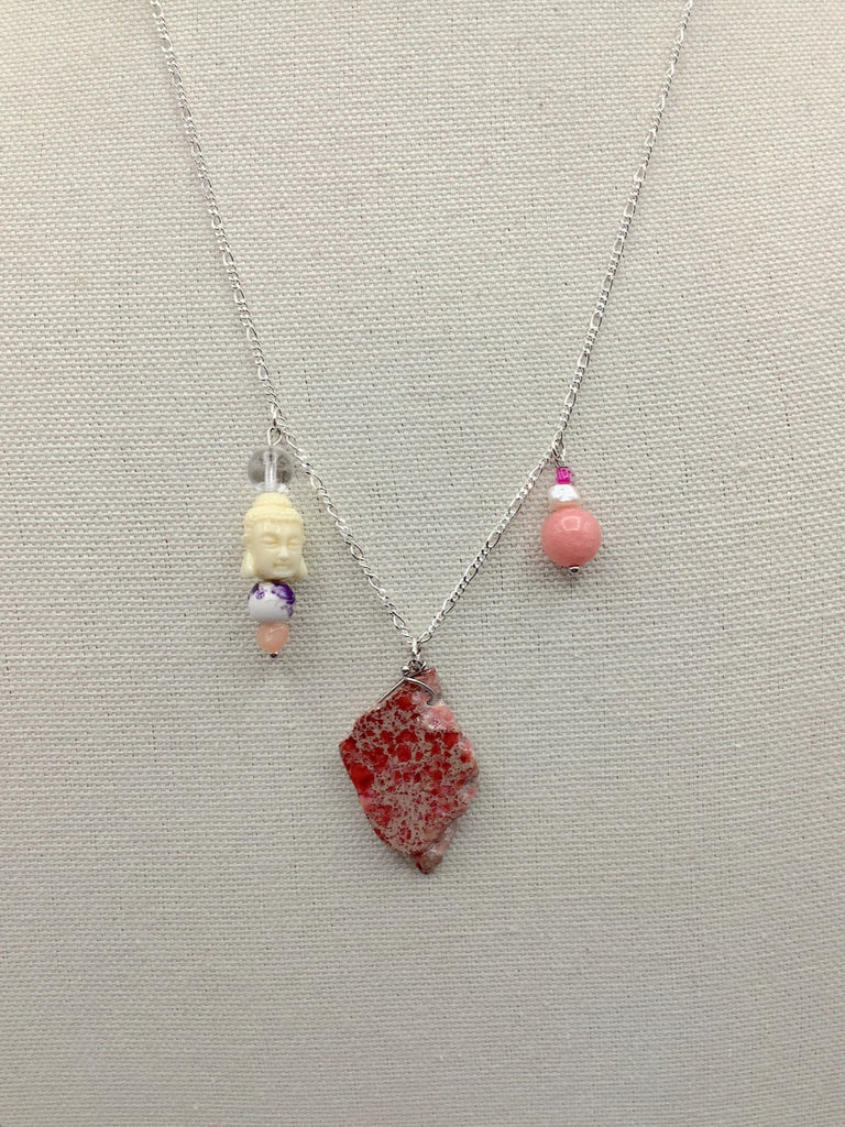 Freshwater Pearl and Natural Stone .925 Sterling Silver Necklace