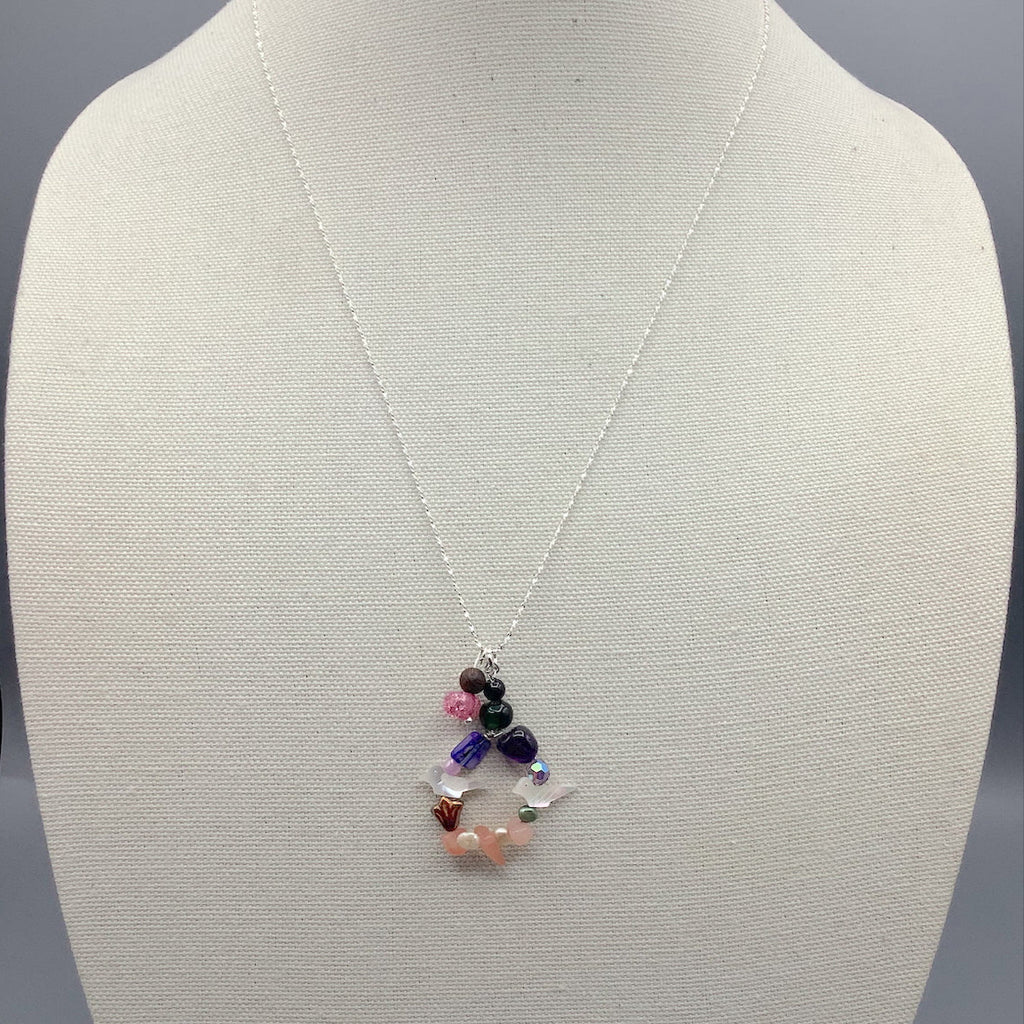 Bird Shell Bead and Freshwater Pearl .925 Sterling Silver Necklace