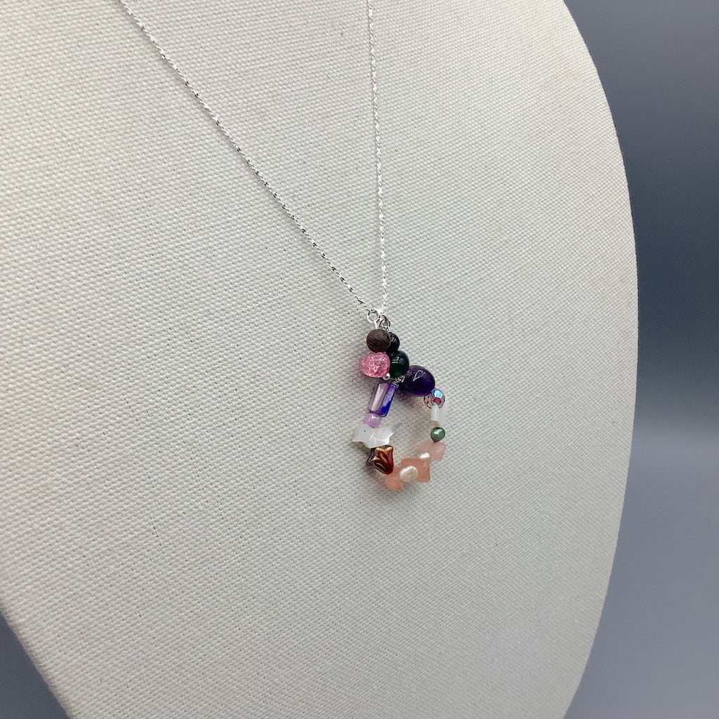 Bird Shell Bead and Freshwater Pearl .925 Sterling Silver Necklace