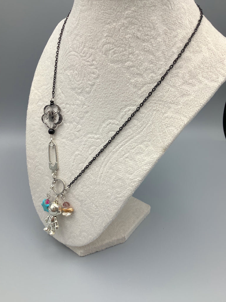 Floral Spaceman Necklace