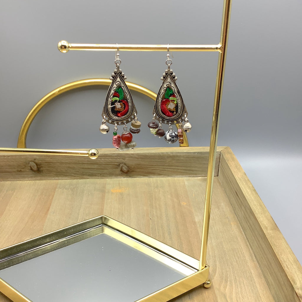 Colorful Teardrop Pendant Earrings