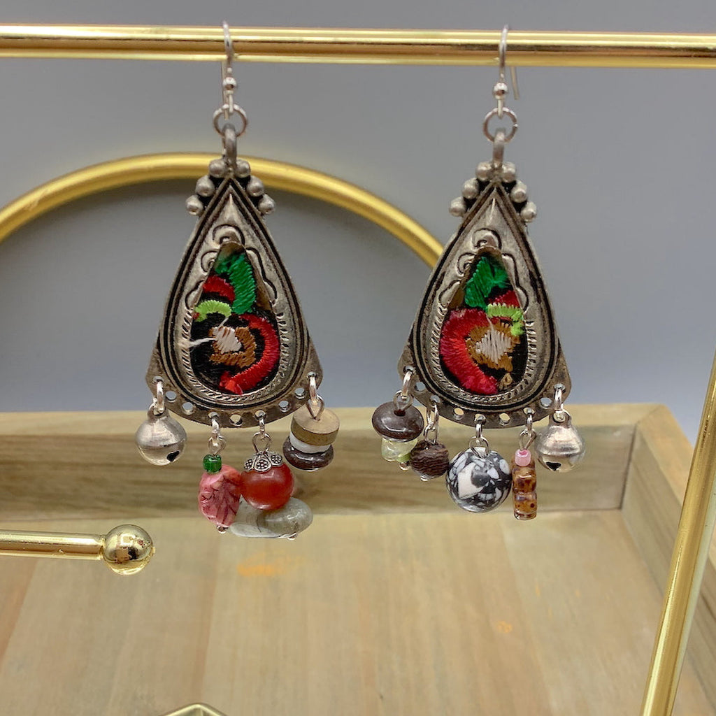 Colorful Teardrop Pendant Earrings