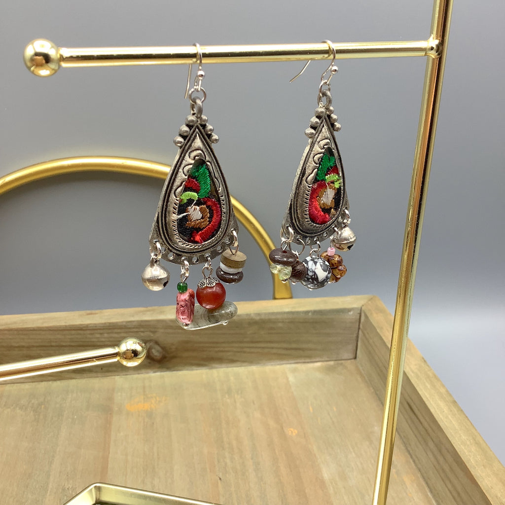 Colorful Teardrop Pendant Earrings