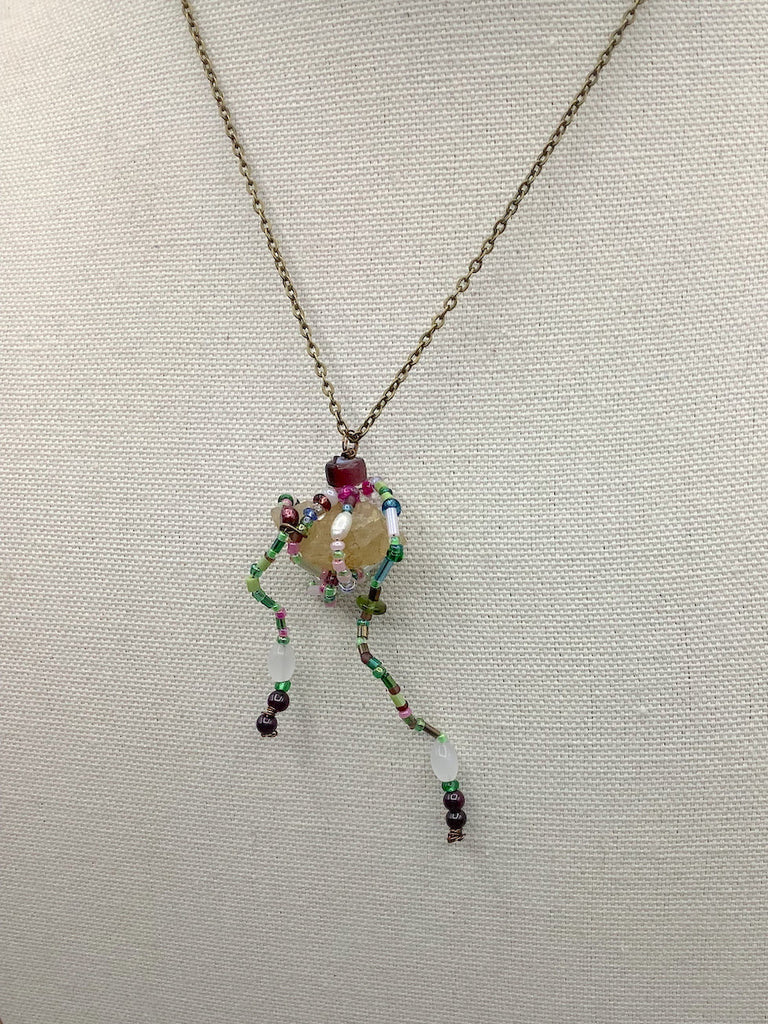 Freshwater Pearl and Garnet Beaded Necklace