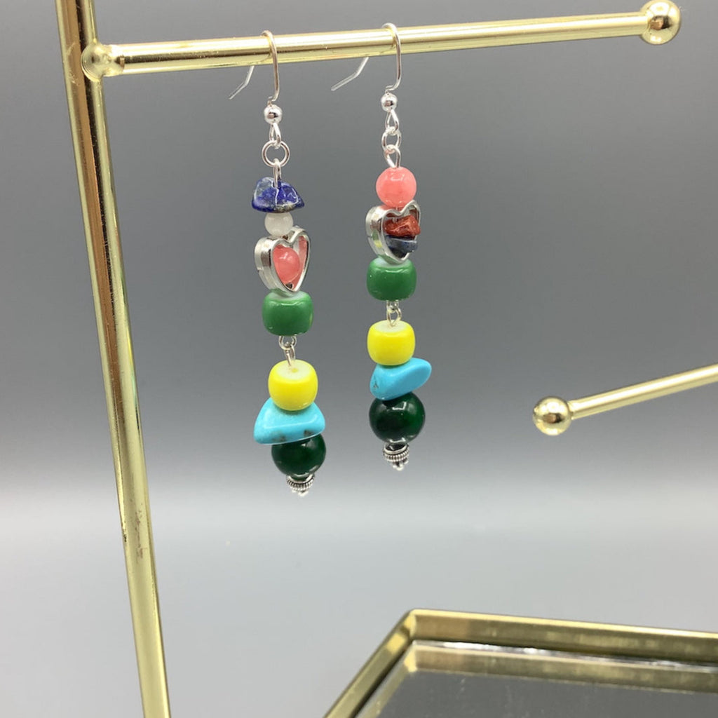 Beaded Heart Earrings