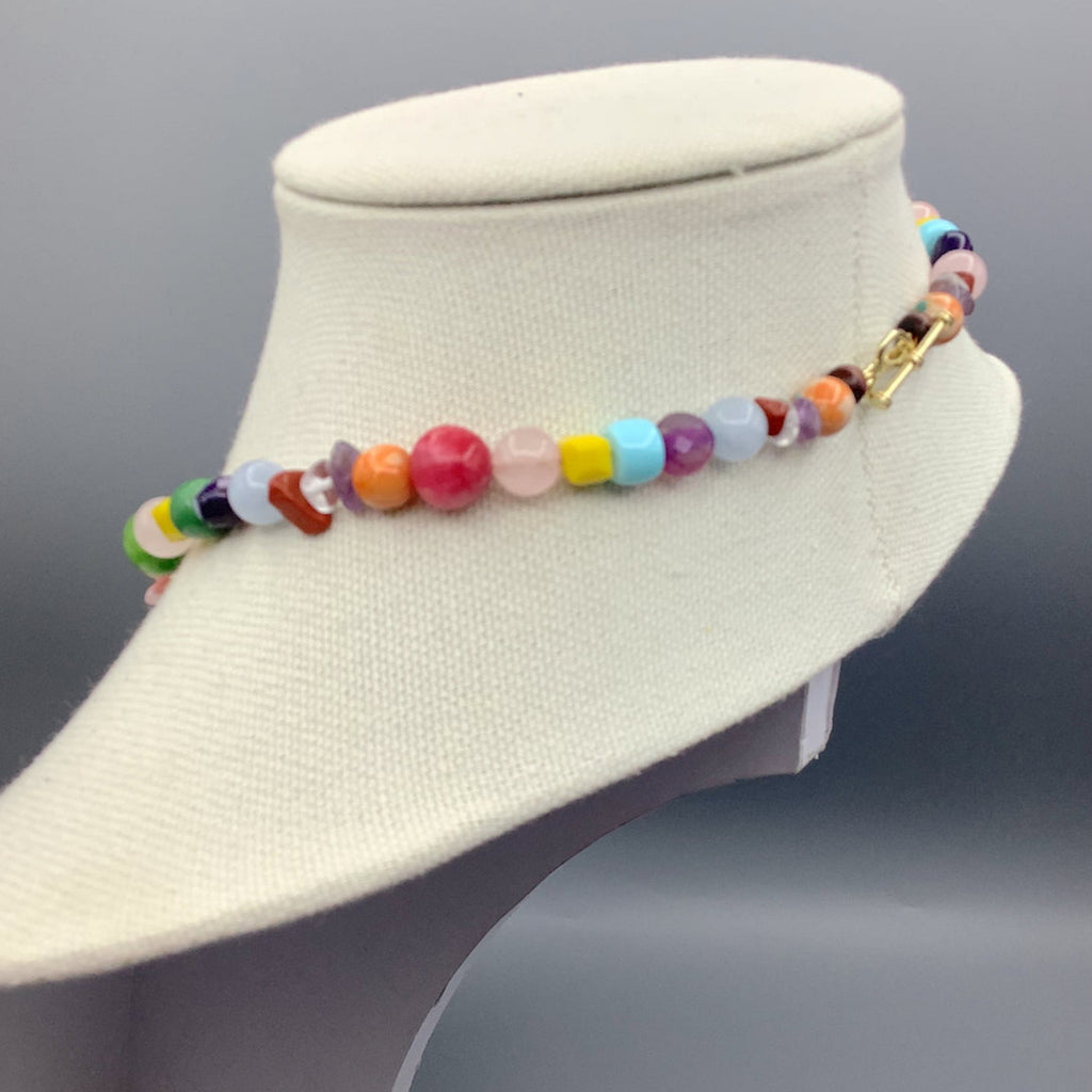 Freshwater Pearl, Gemstone and Beaded Necklace