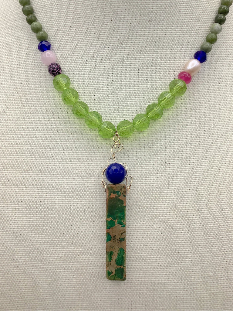 14K Gold and Gemstone Necklace