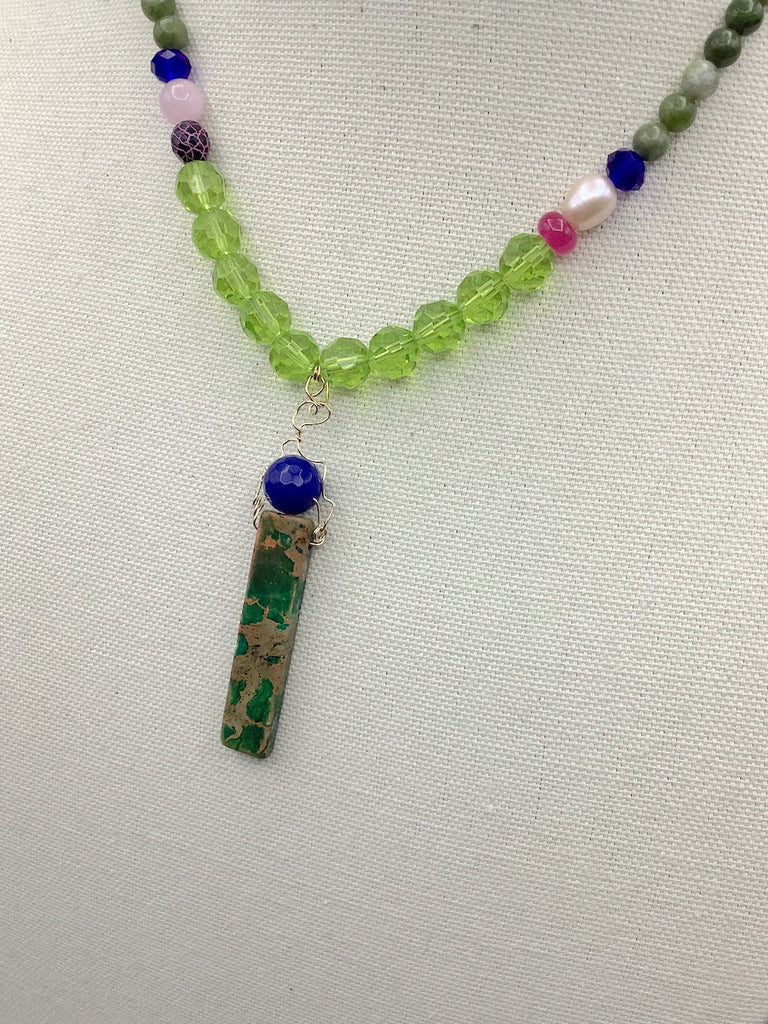 14K Gold and Gemstone Necklace