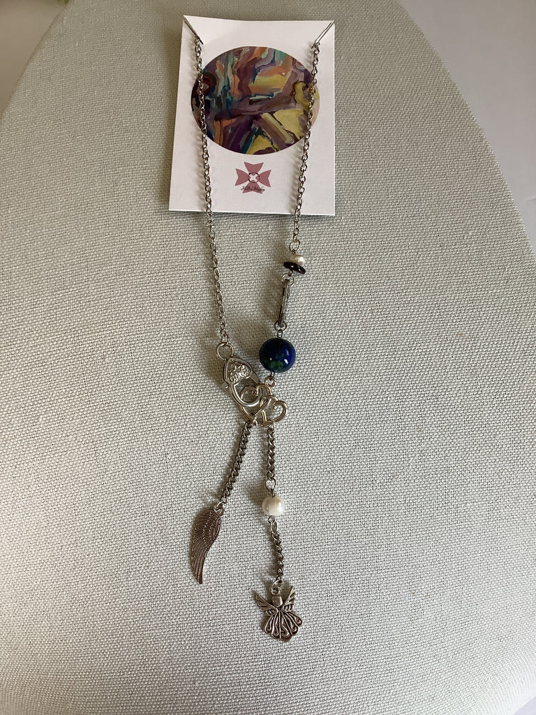 Lucky Angel and Wing Charm Necklace