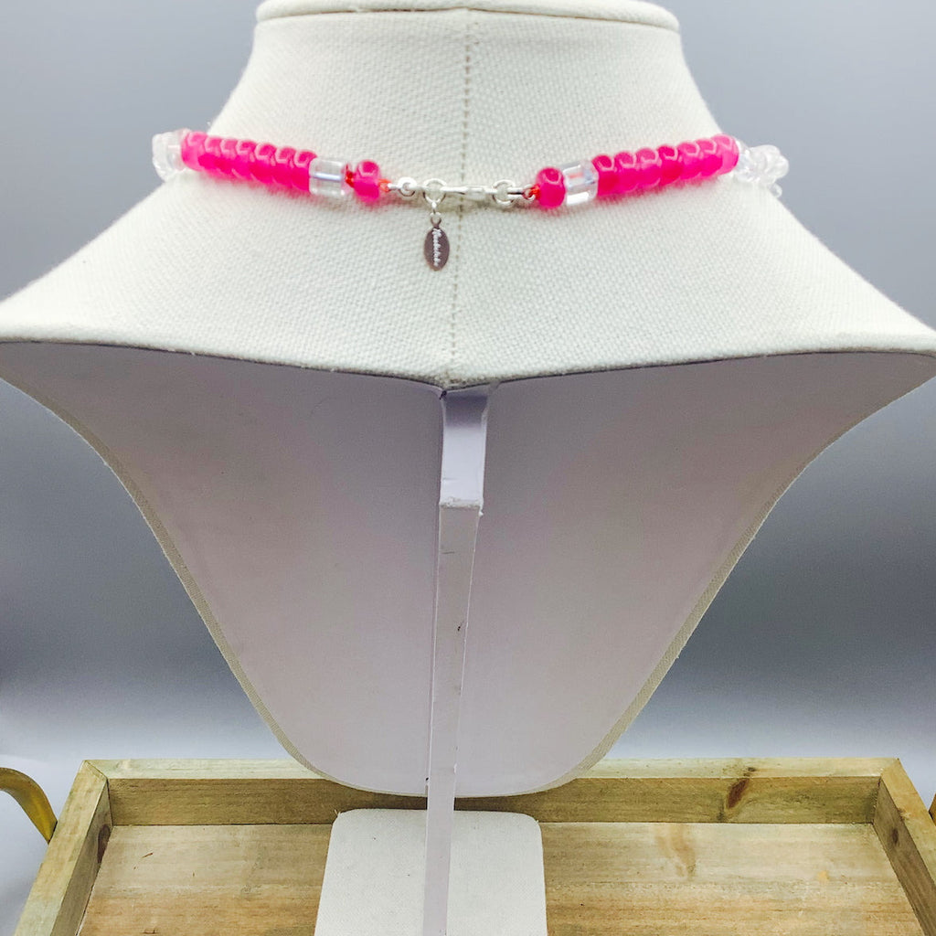 Turquoise and Hot Pink Chalcedony Necklace