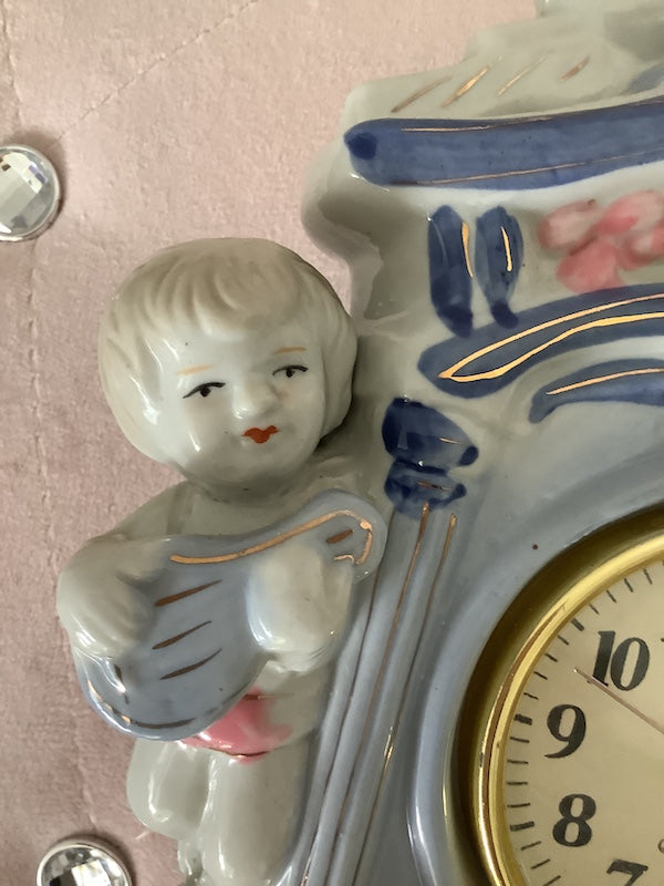 Vintage Porcelain Cherub Clock