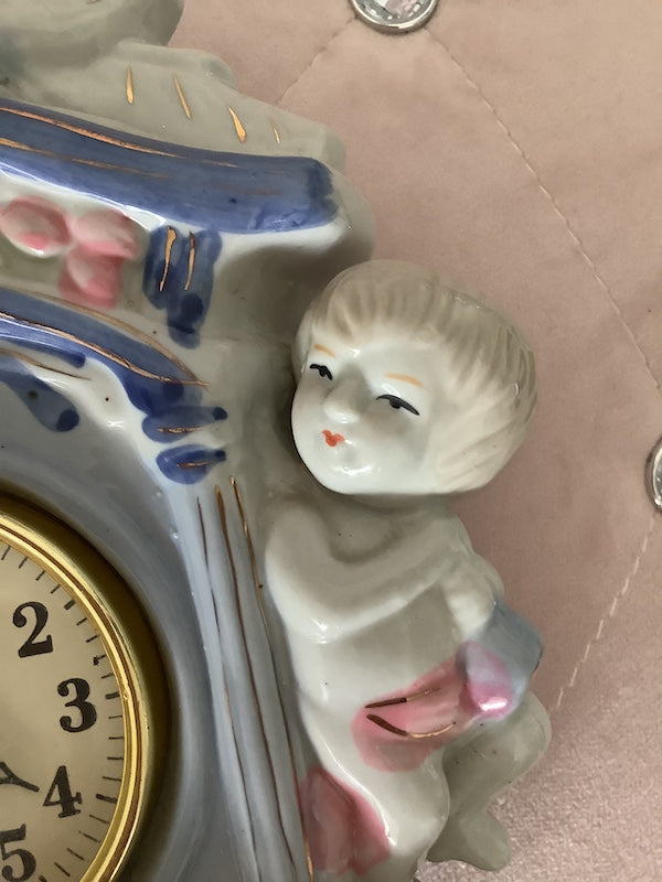 Vintage Porcelain Cherub Clock