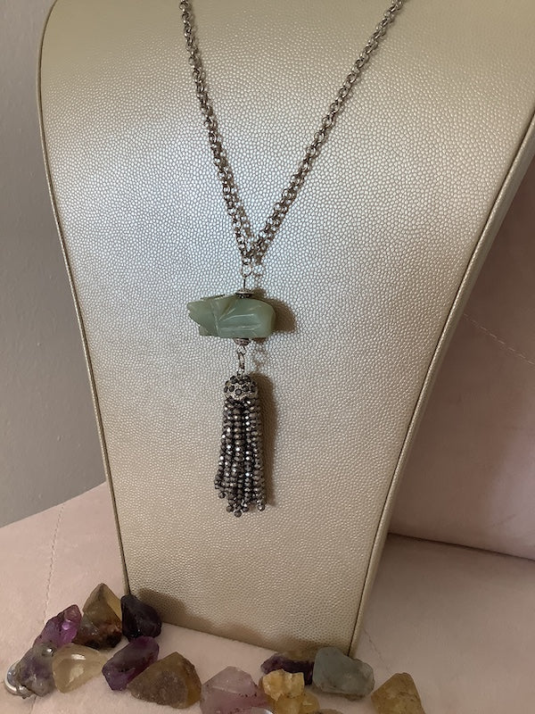 Jade Chinese Figurine Pendant Necklace