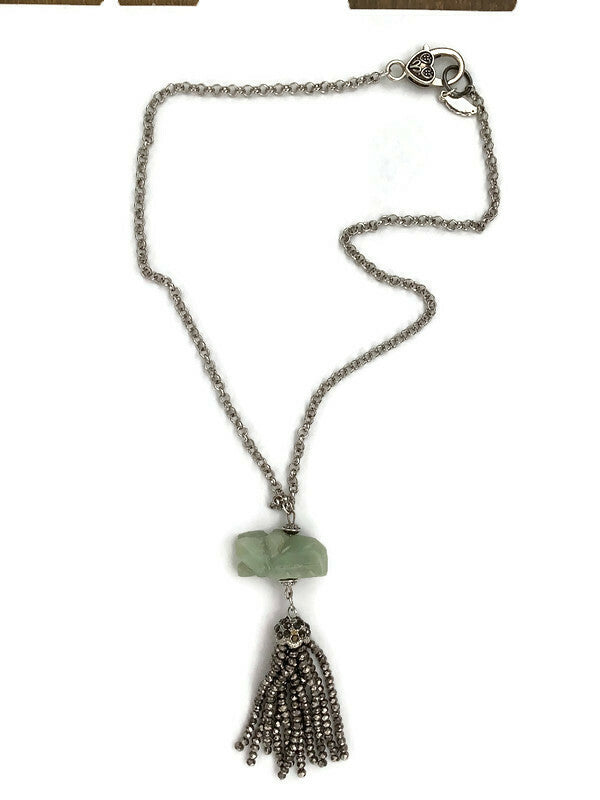 Jade Chinese Figurine Pendant Necklace